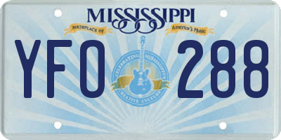 MS license plate YFO288