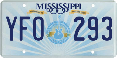 MS license plate YFO293