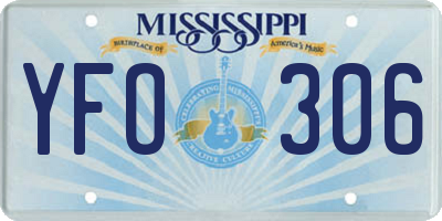 MS license plate YFO306