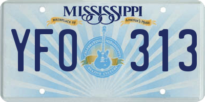 MS license plate YFO313