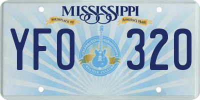 MS license plate YFO320