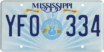 MS license plate YFO334