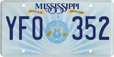 MS license plate YFO352