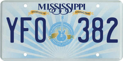 MS license plate YFO382