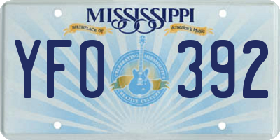 MS license plate YFO392