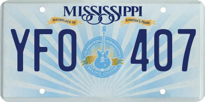 MS license plate YFO407
