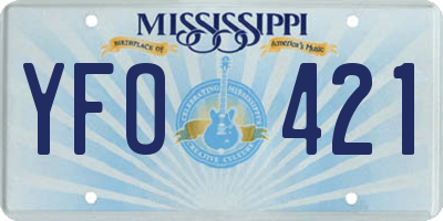 MS license plate YFO421