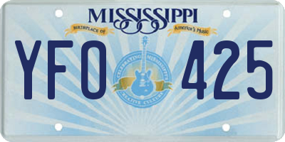 MS license plate YFO425