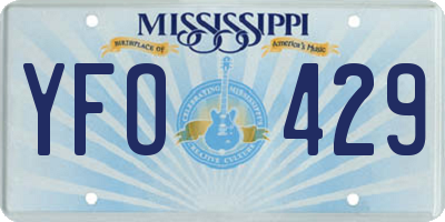 MS license plate YFO429