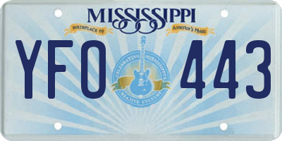 MS license plate YFO443
