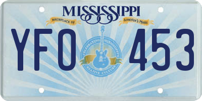 MS license plate YFO453