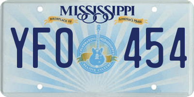 MS license plate YFO454