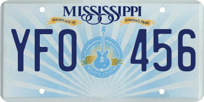 MS license plate YFO456
