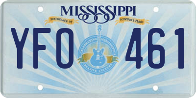 MS license plate YFO461