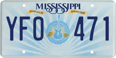 MS license plate YFO471