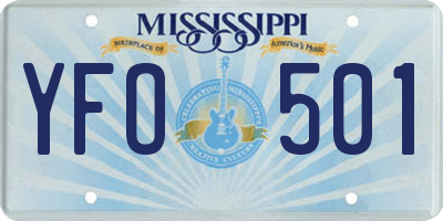 MS license plate YFO501