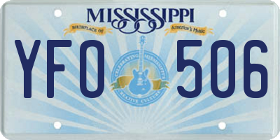 MS license plate YFO506