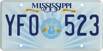 MS license plate YFO523