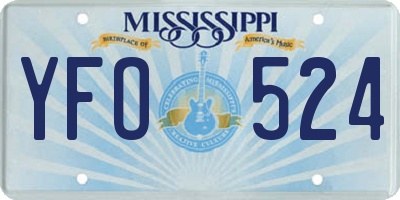 MS license plate YFO524