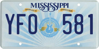 MS license plate YFO581