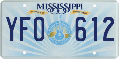 MS license plate YFO612