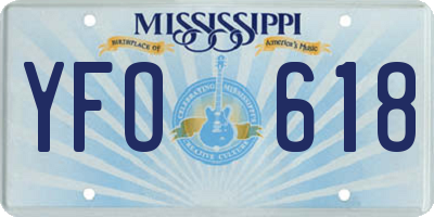 MS license plate YFO618