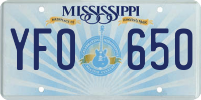 MS license plate YFO650