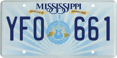 MS license plate YFO661