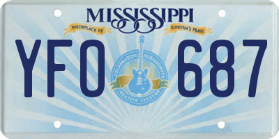 MS license plate YFO687