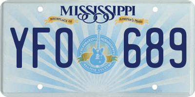 MS license plate YFO689
