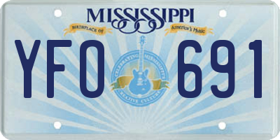 MS license plate YFO691