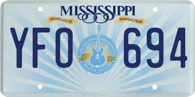MS license plate YFO694