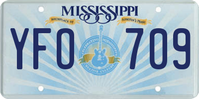 MS license plate YFO709