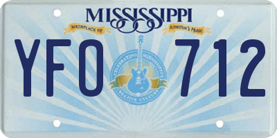 MS license plate YFO712