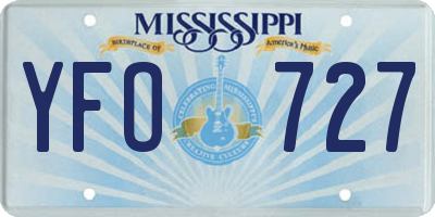 MS license plate YFO727