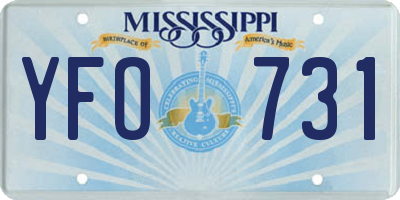 MS license plate YFO731