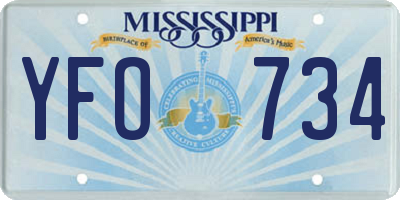 MS license plate YFO734