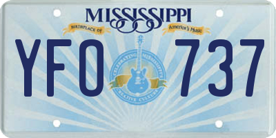 MS license plate YFO737