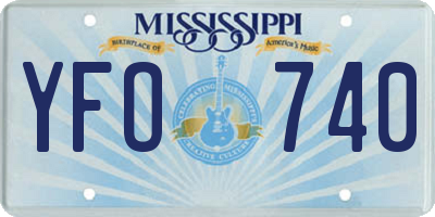 MS license plate YFO740
