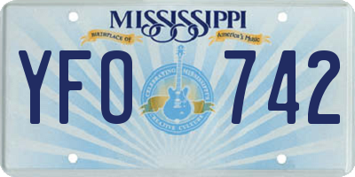 MS license plate YFO742