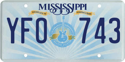 MS license plate YFO743