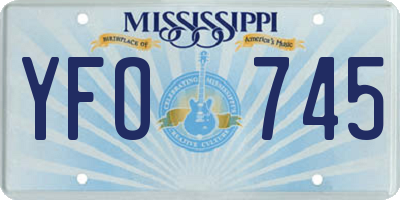 MS license plate YFO745