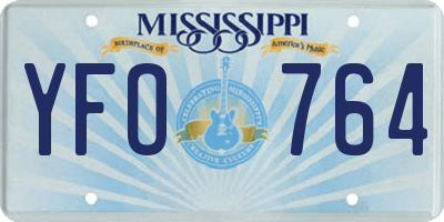 MS license plate YFO764