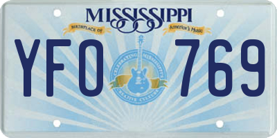 MS license plate YFO769