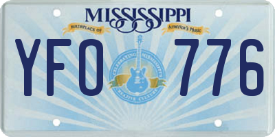 MS license plate YFO776