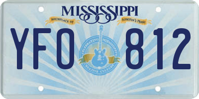 MS license plate YFO812