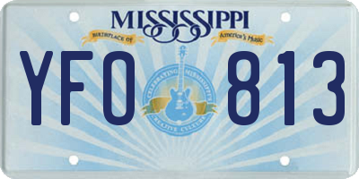 MS license plate YFO813