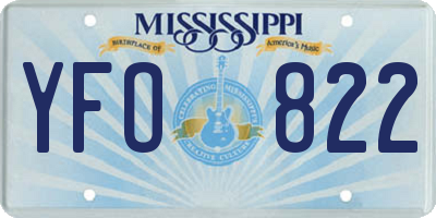 MS license plate YFO822