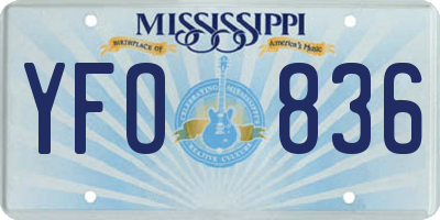 MS license plate YFO836