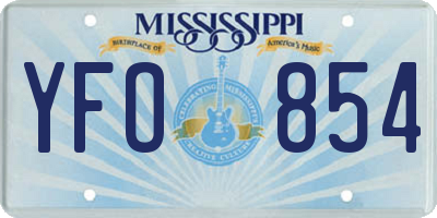 MS license plate YFO854